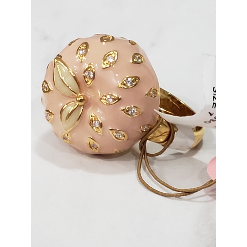 NEW RARE Lauren G Adams STRAWBERRY Statement OVersized Cocktail RING FRUIT VTG